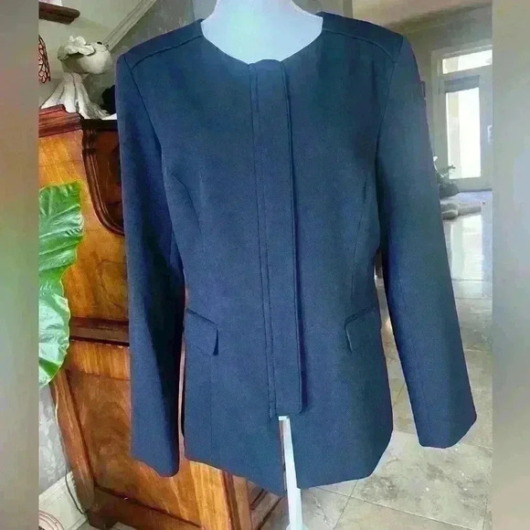 John Meyer Navy jacket long sleeve zipper with snap front 10. Exc condition - Picture 9 of 9